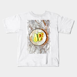Two Split Avocados In Bowl. For Avocado Lovers. Kids T-Shirt